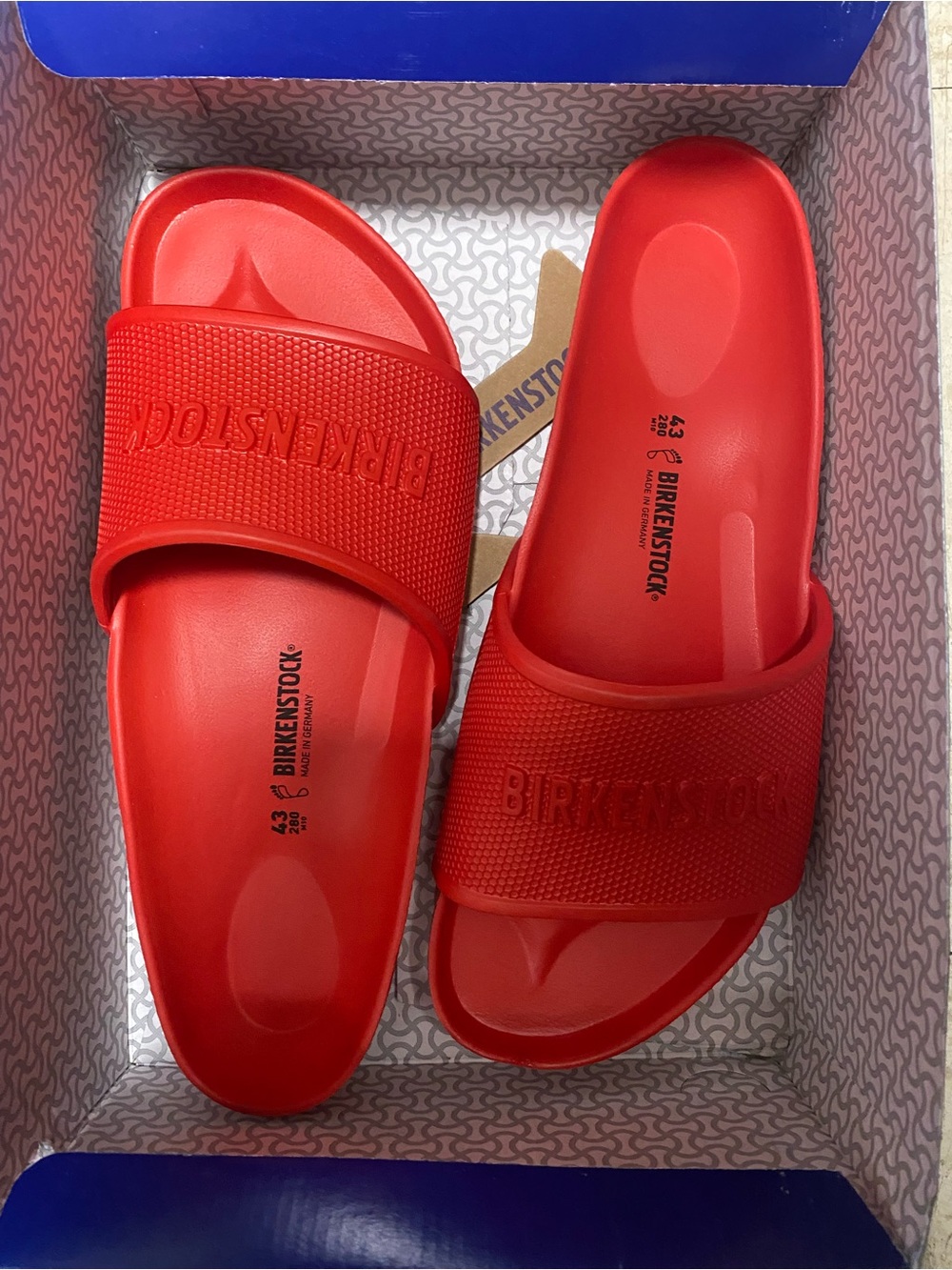 Birkenstock Barbados Red EVA Slide Sandals – Lightweight Waterproof